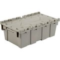 Monoflo International Global Industrial„¢ Plastic Attached Lid Shipping and Storage Container 19-5/8x11-7/8x7 Gray DC2012-07BGRAY